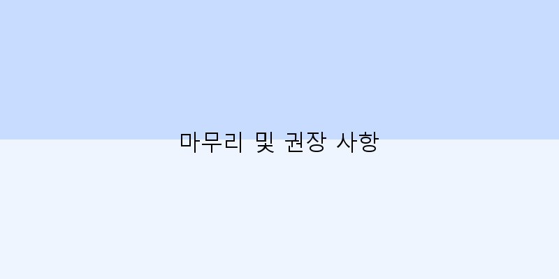 
  마무리 및 권장 사항
 이미지