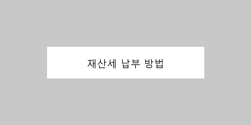 
  재산세 납부 방법
 이미지