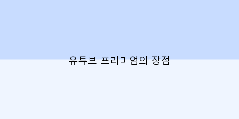 
  유튜브 프리미엄의 장점
 이미지