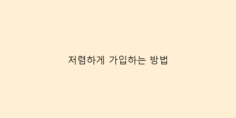
  저렴하게 가입하는 방법
 이미지