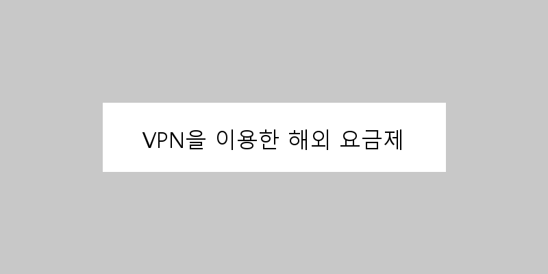 VPN을 이용한 해외 요금제 이미지