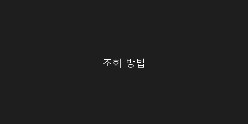 조회 방법 이미지