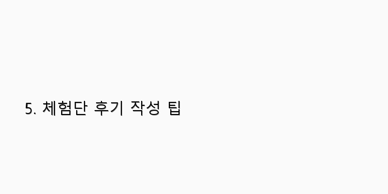 5. 체험단 후기 작성 팁 이미지