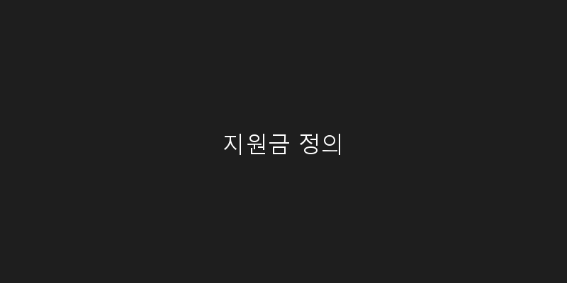 지원금 정의 이미지