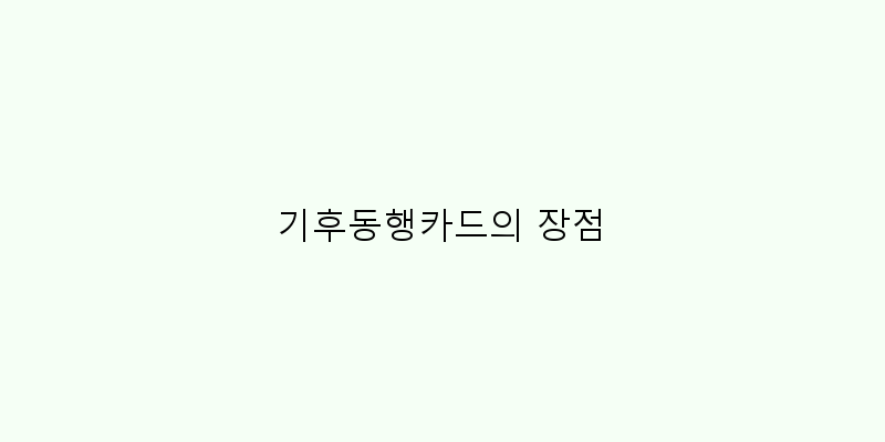 
  기후동행카드의 장점
 이미지