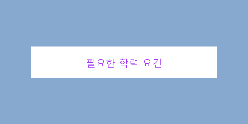 
  필요한 학력 요건
 이미지