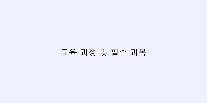 
  교육 과정 및 필수 과목
 이미지