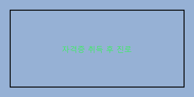 
  자격증 취득 후 진로
 이미지