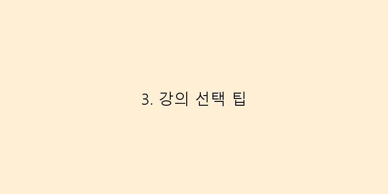 
  3. 강의 선택 팁
   이미지