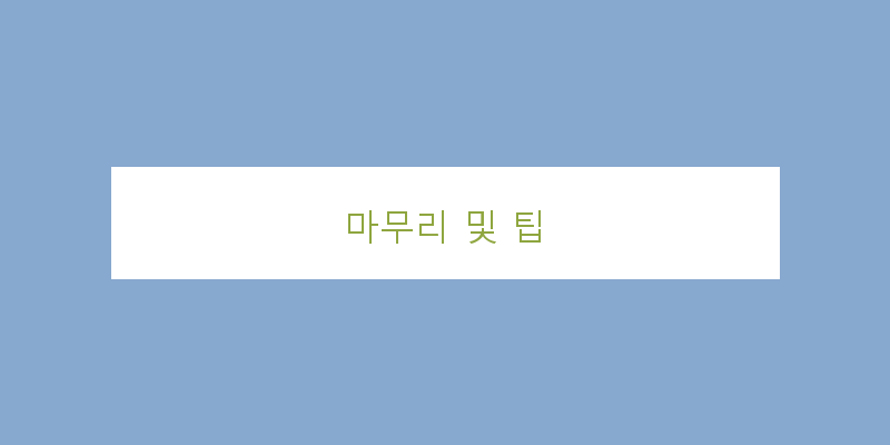 
  마무리 및 팁
 이미지