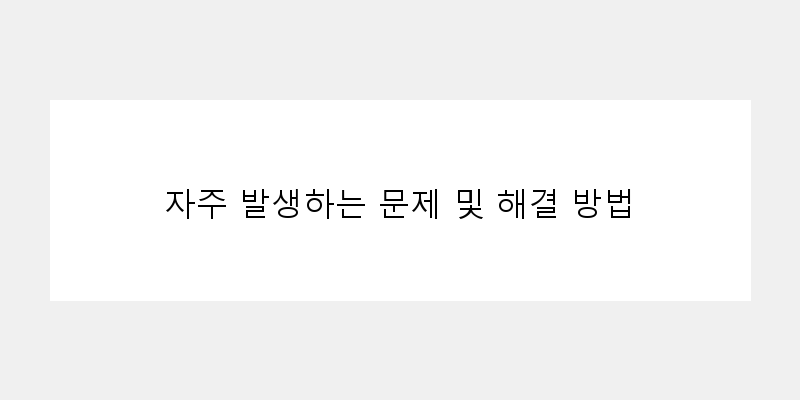 
  자주 발생하는 문제 및 해결 방법
 이미지