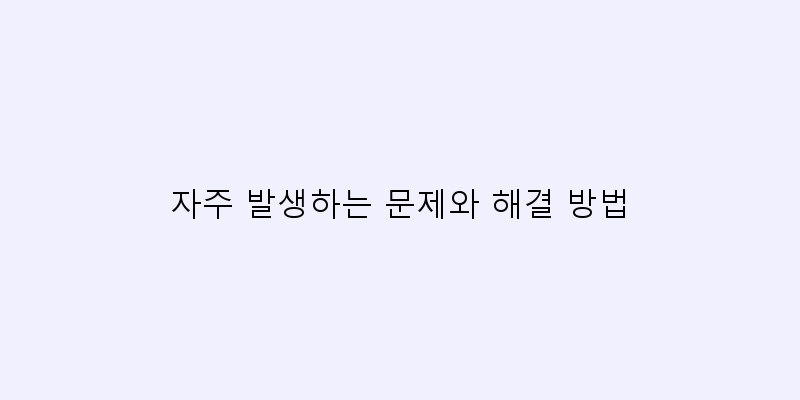 
  자주 발생하는 문제와 해결 방법
 이미지