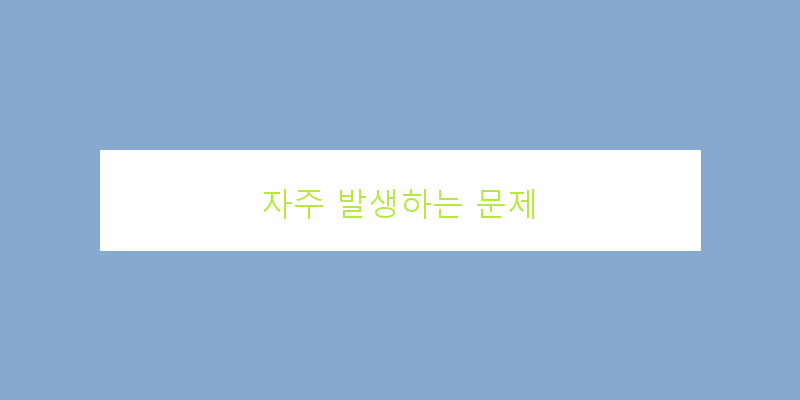 
  자주 발생하는 문제
 이미지