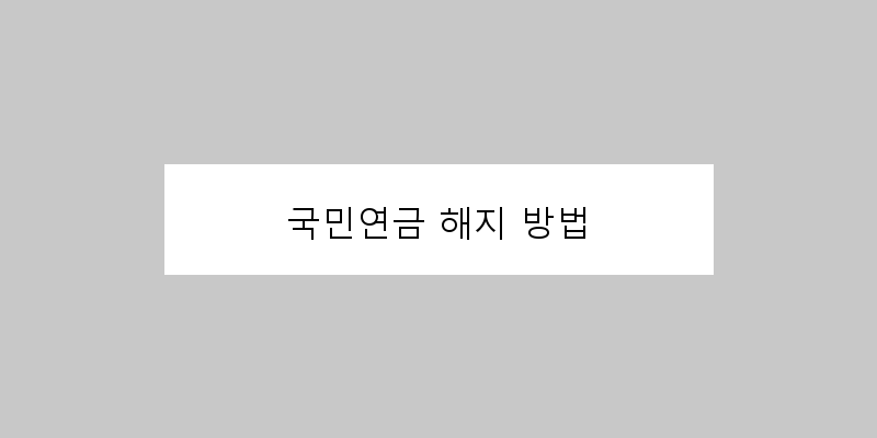 
  국민연금 해지 방법
 이미지