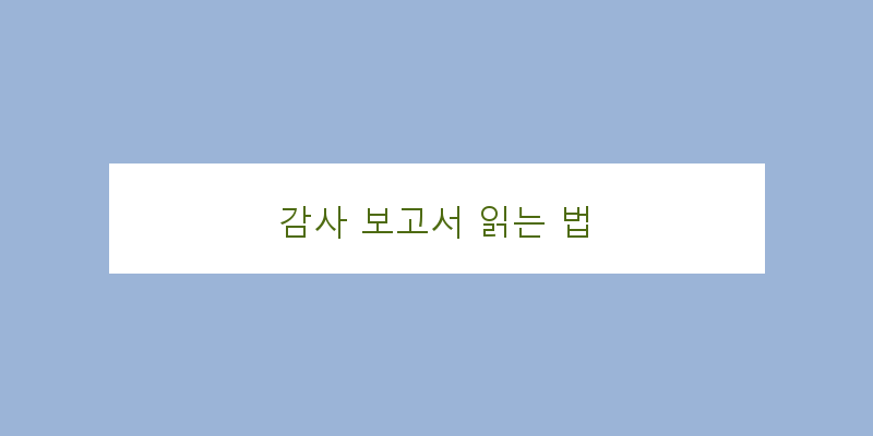 
  감사 보고서 읽는 법
 이미지