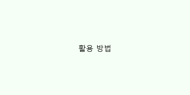 
  활용 방법
 이미지