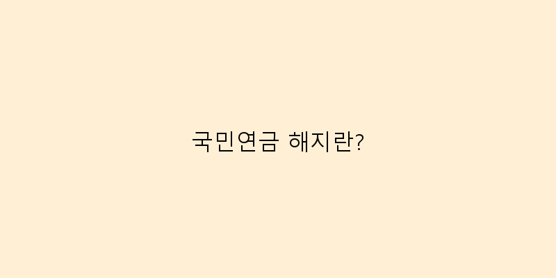 
  국민연금 해지란?
 이미지