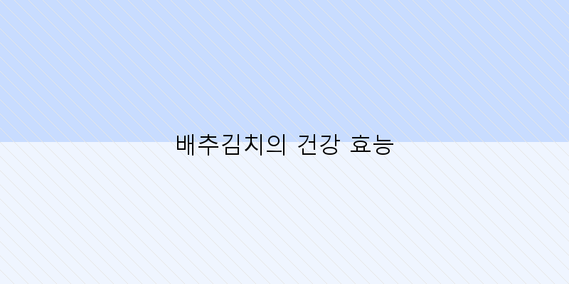 
  배추김치의 건강 효능
 이미지