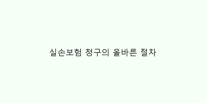 
  실손보험 청구의 올바른 절차
   이미지