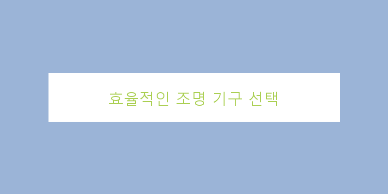 
  효율적인 조명 기구 선택
 이미지