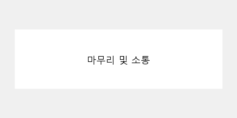 
  마무리 및 소통
 이미지